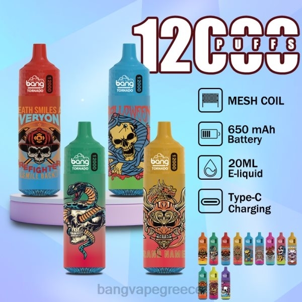 Vape Gang Greece - Bang Vape Tornado 12000 ρουφηξιές με πηνίο led & mesh 60884 αναλώσιμα