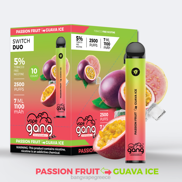 Vape Gang Greece - Vape Gang Switch Duo 2 γεύσεις (κουτί των 10) 608844 φρούτο του πάθους - πάγος γκουάβα