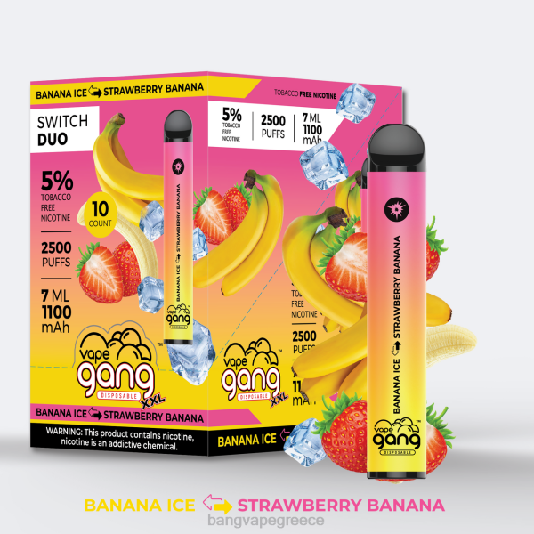 Vape With A Bang Price - Vape Gang Switch Duo 2 γεύσεις (κουτί των 10) 608840 πάγος μπανάνας - μπανάνα φράουλα