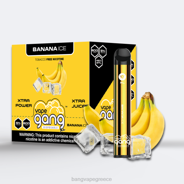 Bang Vape Greece - Vape Gang XL ατμούς μιας χρήσης 600 ρουφηξιές (κουτί των 10) 608863 πάγος μπανάνας
