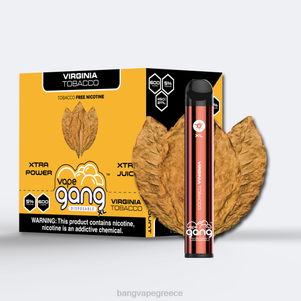 Vape Bang Disposable - Vape Gang XL ατμούς μιας χρήσης 600 ρουφηξιές (κουτί των 10) 608870 καπνός Βιρτζίνια