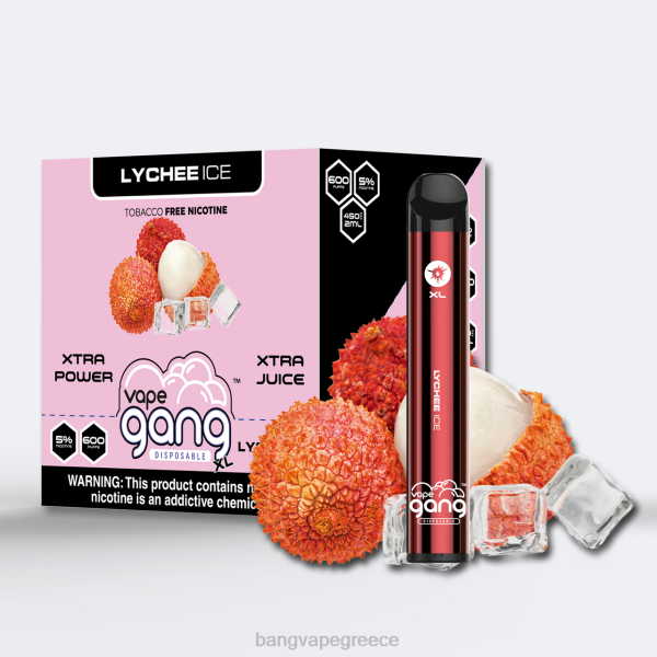 Vape Gang Athens - Vape Gang XL ατμούς μιας χρήσης 600 ρουφηξιές (κουτί των 10) 608875 πάγος λίτσι
