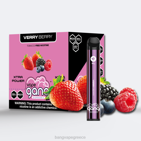 Vape Gang Disposables - Vape Gang XL ατμούς μιας χρήσης 600 ρουφηξιές (κουτί των 10) 608869 πολύ μούρο
