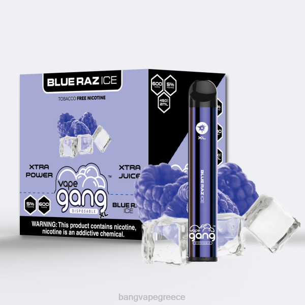 Vape With A Bang Disposable - Vape Gang XL ατμούς μιας χρήσης 600 ρουφηξιές (κουτί των 10) 608861 μπλε πάγος raz